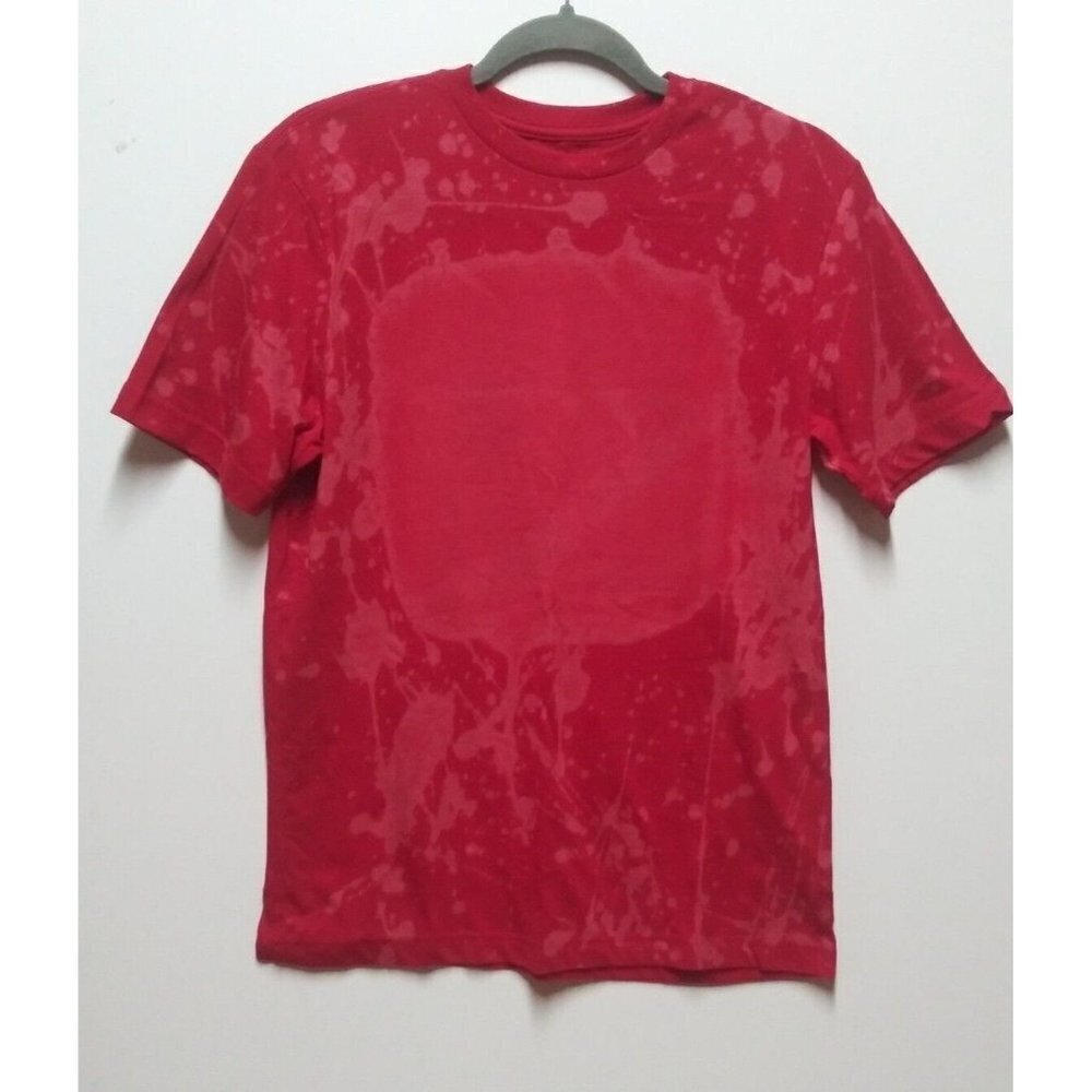 Mens Tie-Dye/Bleach T-shirt S (34-36) RED George stretch poly cotton short sleev